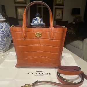 Coach Willow 24 Croc Tote Bag